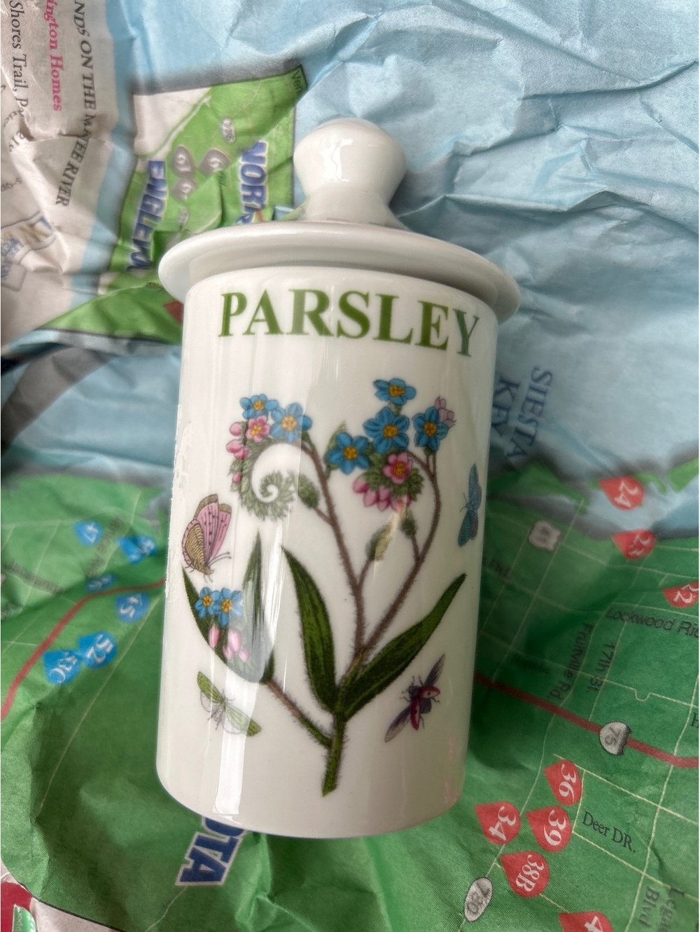 Botanic Garden Parsley, Basil or Rosemary Spice Jar & Lid